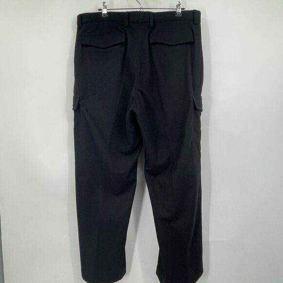 Banana Republic 38x32 Heavy Black Wool Blend Baggy Mens Cargo Pants - Picture 3 of 9